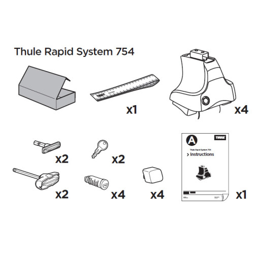 Roof rack feet Thule Rapid System 754