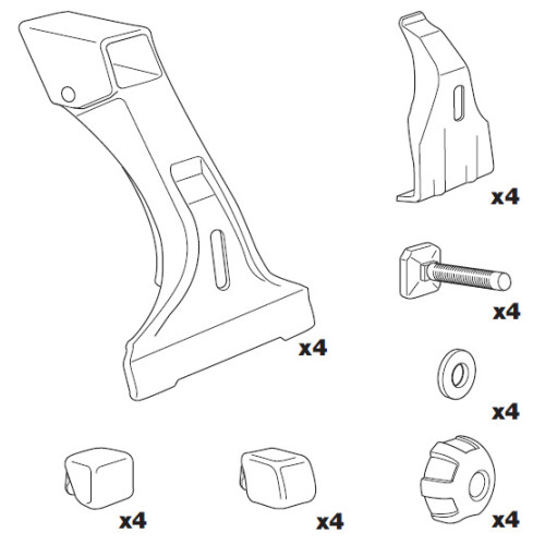 Roof rack feet Thule Raingutter 951