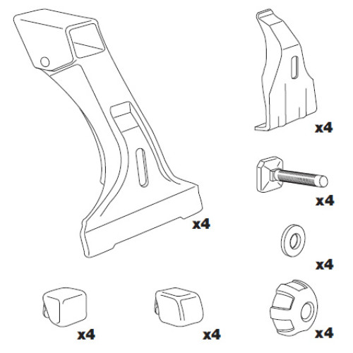 Roof rack feet Thule Raingutter 952