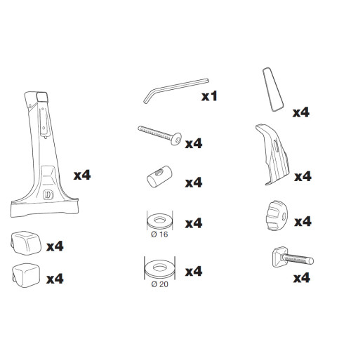 Roof rack feet Thule Raingutter 953