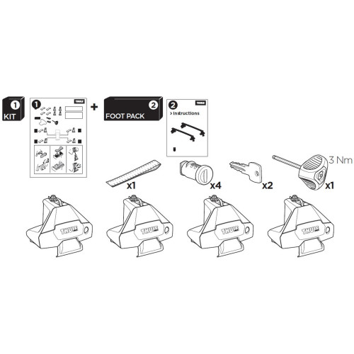 Roof rack feet Thule Evo Clamp