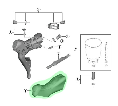 Pārslēdzēju rokturu kapuces Shimano DURA-ACE ST-R9170 (pair)