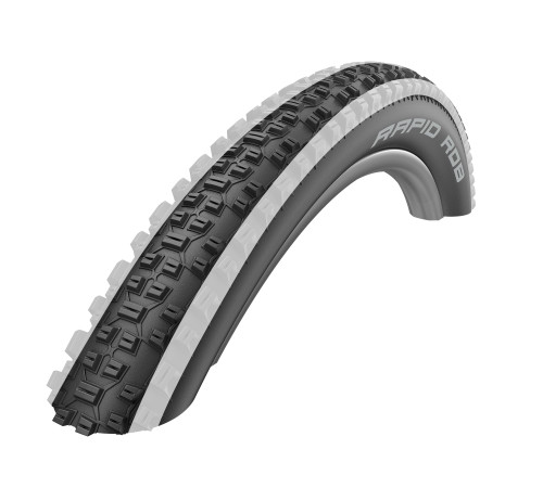Tire 27.5" Schwalbe Rapid Rob HS 425, Active Wired 57-584 / 27.5x2.25 White Stripes