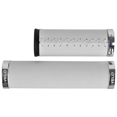 Stūres rokturi VELO ProX VLG-851-2AD3 129/92mm Lock-on eco-leather white