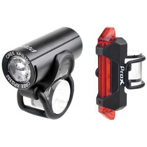 Light set ProX Pictor CREE 350Lm + 10Lm USB black
