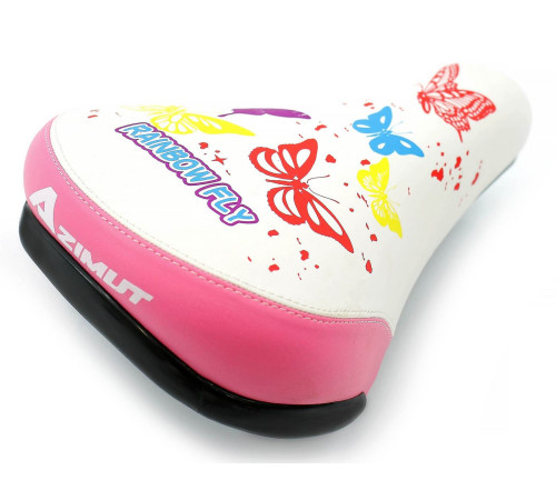 Saddle Azimut KIDS Butterfly 230x155mm white-pink (1036)