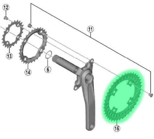 Priekšējā ķēdes riteņa Shimano DEORE FC-M6000 40T-AN
