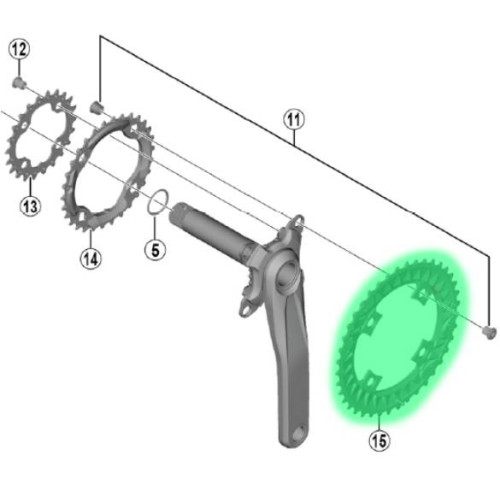 Priekšējā ķēdes riteņa Shimano DEORE FC-M6000 40T-AN