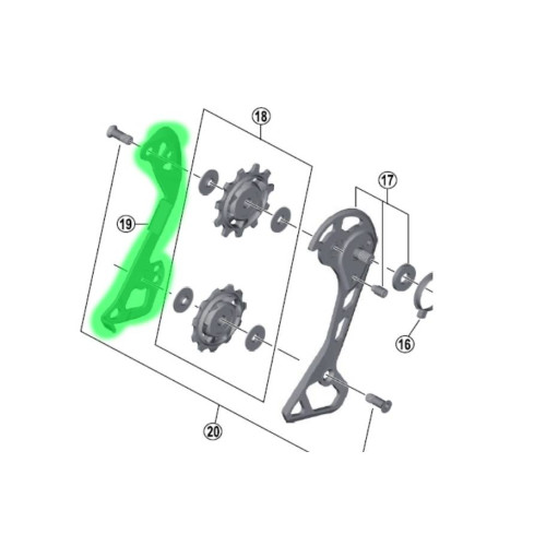 Inner plate for derailleur Shimano XT RD-M8000 GS