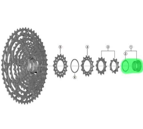 Kasete skrūve Shimano CS-M9100-12 Centerlock Lockring with spacer