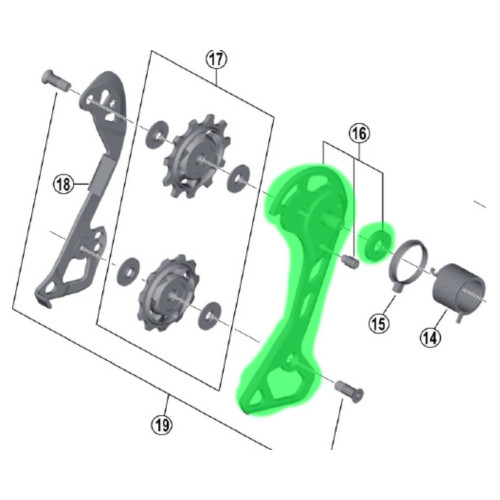 Outr plate for derailleur Shimano XT RD-M8000 GS