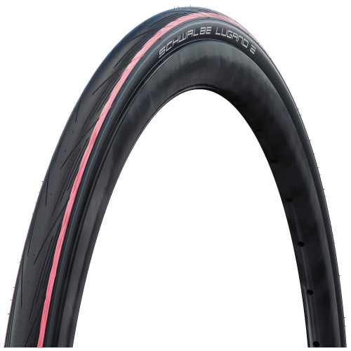 Riepa 28" Schwalbe Lugano II HS 471 Active Fold 25-622 / 700x25C Red Stripes