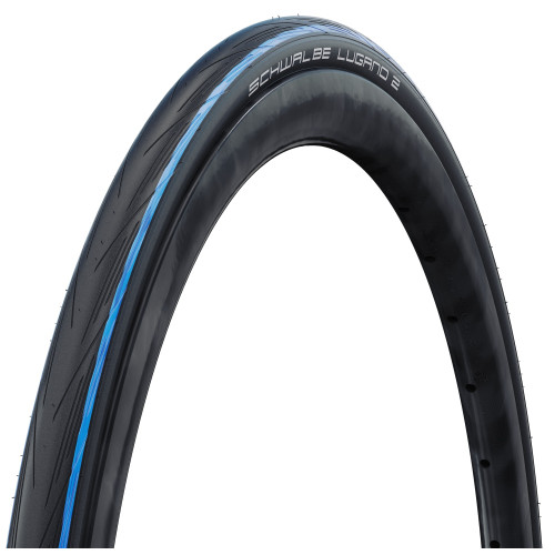 Riepa 28" Schwalbe Lugano II HS 471 Active Wired 25-622 / 700x25C Blue Stripes