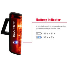 Aizmugurējais lukturis Sigma Blaze RL LED + Brake Light USB