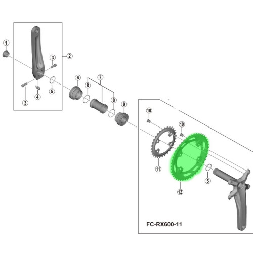 Priekšējā ķēdes riteņa Shimano XT FC-M8100 36T