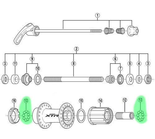 Ball retainer Shimano 1/4"X18
