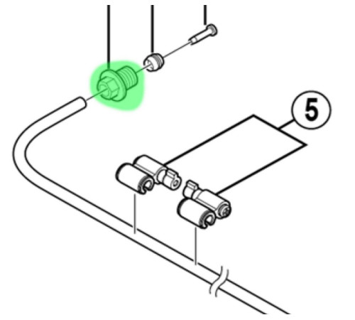Disc brake hose connecting bolt Shimano SM-BH90 flange
