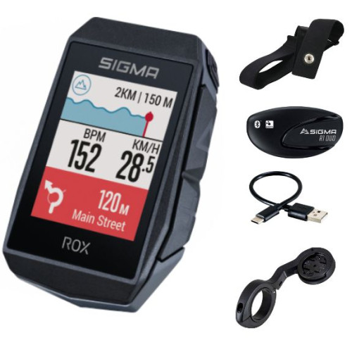 Bike computer SIGMA ROX 11.1 Evo GPS Black HR Set