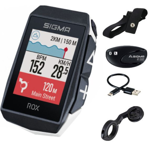 Bike computer SIGMA ROX 11.1 Evo GPS White HR Set
