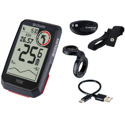 Bike computer SIGMA ROX 4.0 GPS Black HR Set