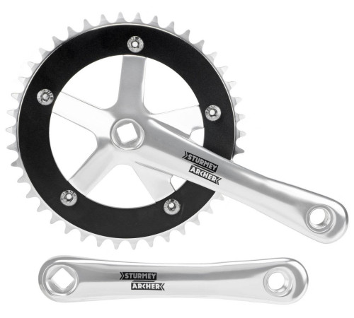 Front crankset Sturmey-Archer 42T 165mm 1-speed silver