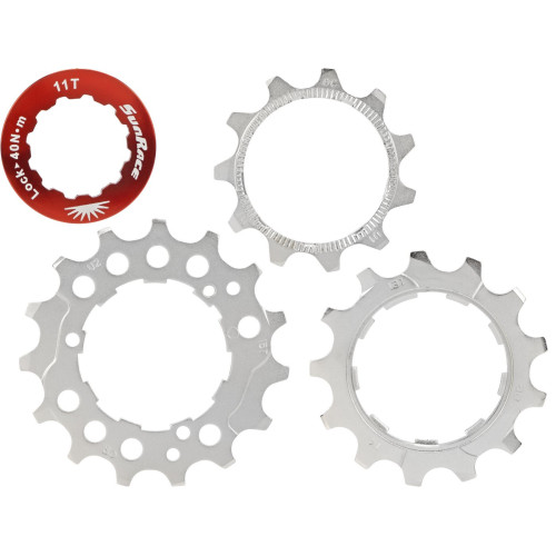 Sprocket set SunRace SPCS10 11-13-15T 10-speed with lockring metallic