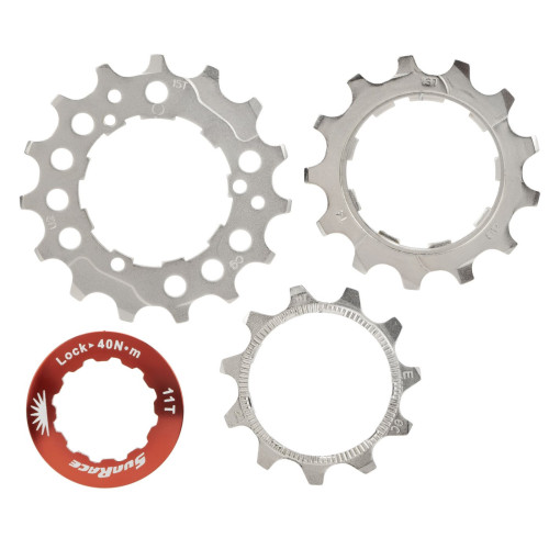 Sprocket set SunRace SPCS11 11-13-15T 11-speed with lockring metallic