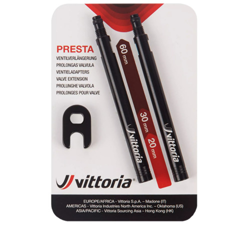 Valve extension Vittoria 60mm (2 pcs. in alu + spanner)