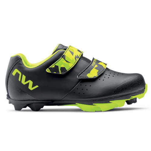 Cycling shoes Northwave Origin Junior MTB XC black-yellow fluo-38