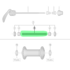 Priekšējās rumbas ass Shimano HB-RM50 QR M9x108mm