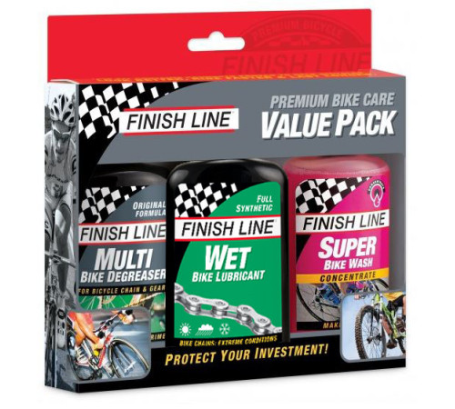 Chain care kit Finish Line Value Pack Wet 3 pcs. x 120ml