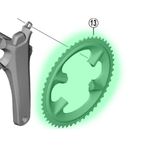 Priekšējā ķēdes riteņa Shimano ULTEGRA FC-R8100 50T-NK