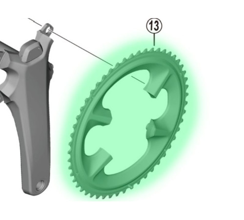 Priekšējā ķēdes riteņa Shimano ULTEGRA FC-R8100 52T-NH