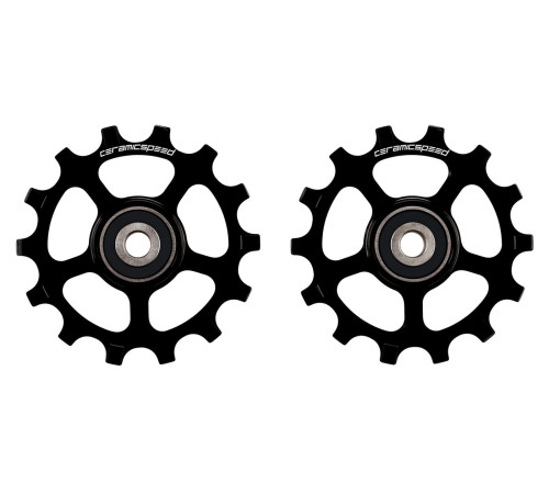 Tension and guide pulley set CeramicSpeed for Shimano 12s XT/XTR MTB Alloy 607 stainless steel black (107501)