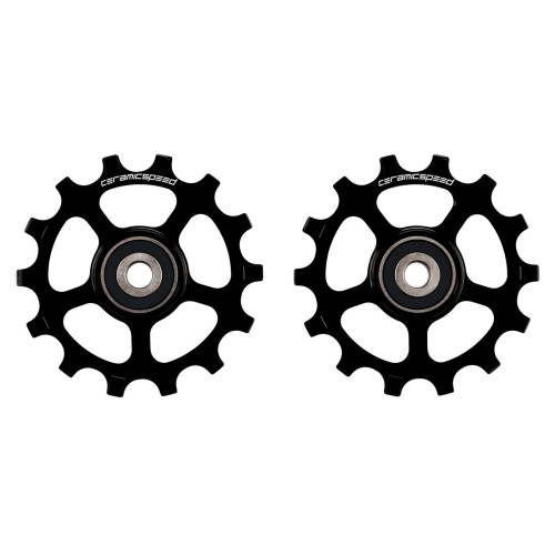 Tension and guide pulley set CeramicSpeed for Shimano 12s XT/XTR MTB Alloy 607 stainless steel black (107501)