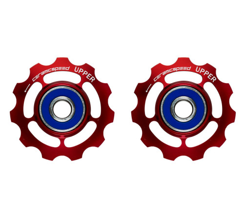 Tension and guide pulley set CeramicSpeed for SRAM 11s Alloy 626 red (101700)