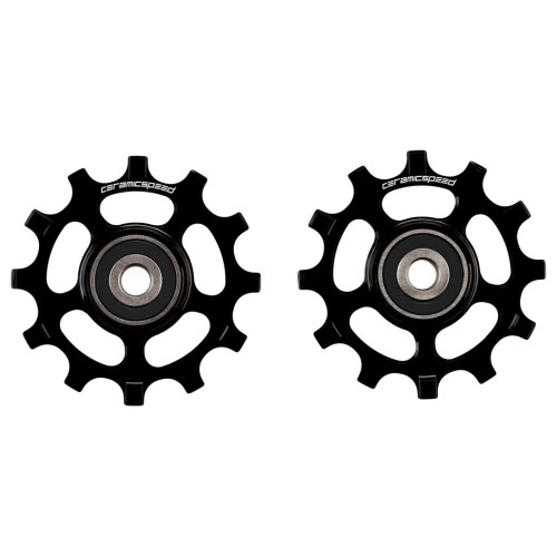 Tension and guide pulley set CeramicSpeed for SRAM 11s 1X; Force 1, Rival 1,XX1, X01, CX1 off-road Alloy 626 stainless steel black (101691)