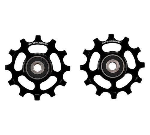 Tension and guide pulley set CeramicSpeed for SRAM 12s AXS Road Alloy 607 stainless steel black (107483)