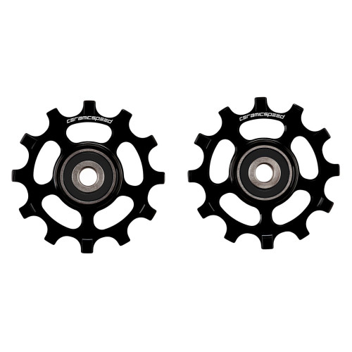 Tension and guide pulley set CeramicSpeed for SRAM 12s AXS Road Alloy 607 stainless steel black (107483)