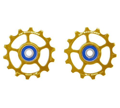 Tension and guide pulley set CeramicSpeed for SRAM Eagle & Eagle AXS 1-12 Alloy 626 stainless steel gold (103344)