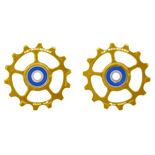 Tension and guide pulley set CeramicSpeed for SRAM Eagle & Eagle AXS 1-12 Alloy 626 stainless steel gold (103344)