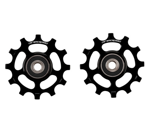 Tension and guide pulley set CeramicSpeed for SRAM 12s AXS XPLR Alloy 607 stainless steel black (110661)