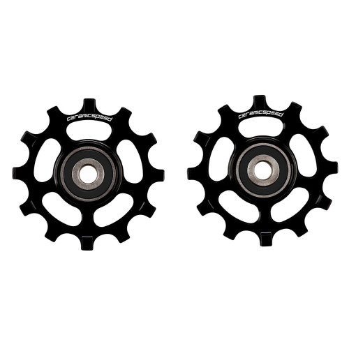 Tension and guide pulley set CeramicSpeed for SRAM 12s AXS XPLR Alloy 607 stainless steel black (110661)