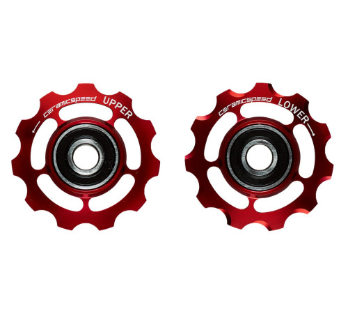 Tension and guide pulley set CeramicSpeed for Campagnolo 11s Alloy 607 red (101687)