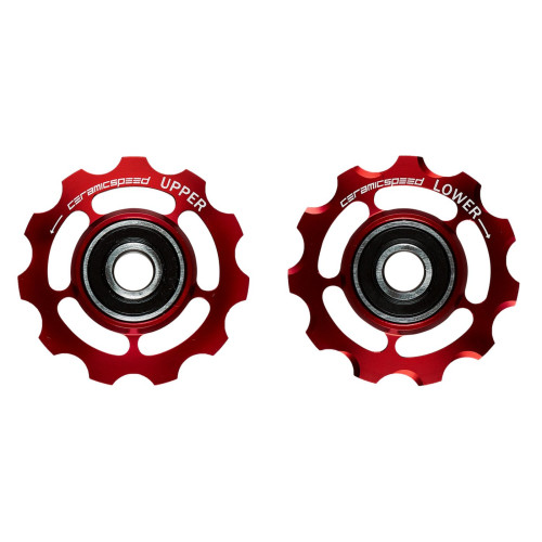 Tension and guide pulley set CeramicSpeed for Campagnolo 11s Alloy 607 red (101687)
