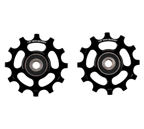 Tension and guide pulley set CeramicSpeed for Campagnolo 12s Alloy 607 stainless steel black (107518)