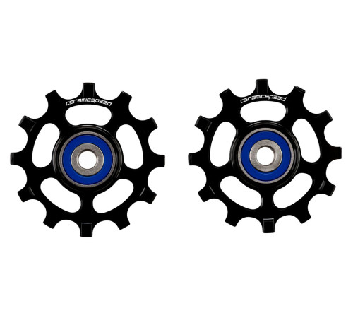 Tension and guide pulley set CeramicSpeed for Shimano 11s 12-tooth NW 9100/8000/RX800/GRX Coated Alloy 607 black (107995)