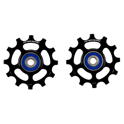 Tension and guide pulley set CeramicSpeed for Shimano 11s 12-tooth NW 9100/8000/RX800/GRX Coated Alloy 607 black (107995)