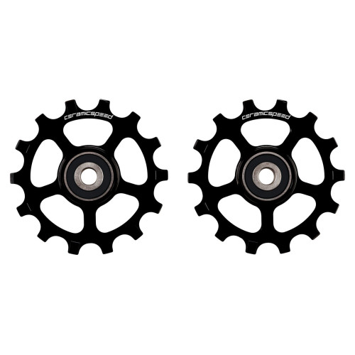 Tension and guide pulley set CeramicSpeed for Shimano 12s XT/XTR MTB Coated Alloy 607 black (107502)