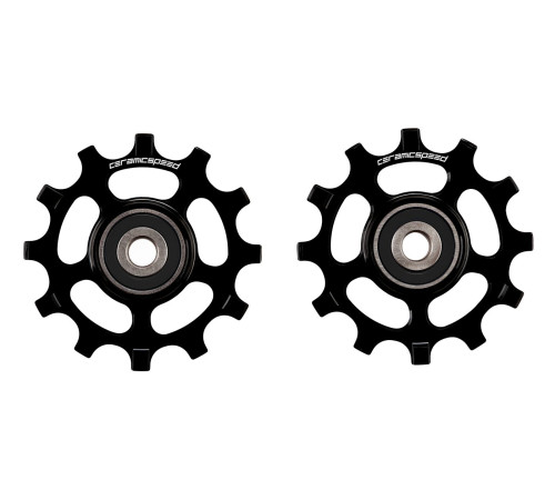 Tension and guide pulley set CeramicSpeed for SRAM 12s AXS Road Coated Alloy 607 black (107485)